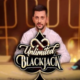 Unlimited Blackjack slot logo by Ezugi at Oranje Palace Casino